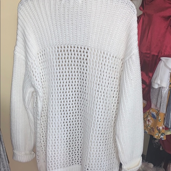 EXPRESS X OLIVIA CULPO Open Knit white cardigan - Picture 2 of 2